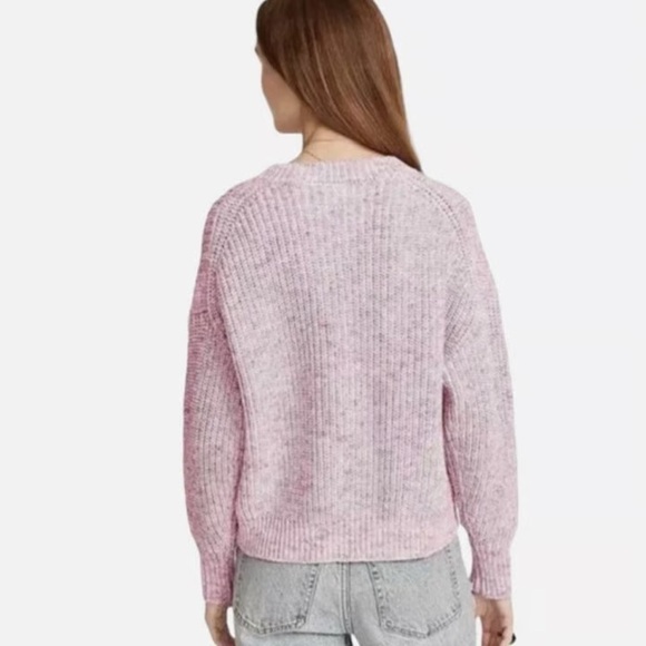J.Crew Marled Cotton Blend Crewneck Sweater Raspberry Pink Size Large - Picture 2 of 6